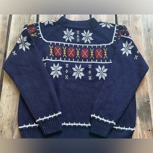 JCPenney Vintage 90s Festive Christmas Sweater Snowflake Pattern Size Large